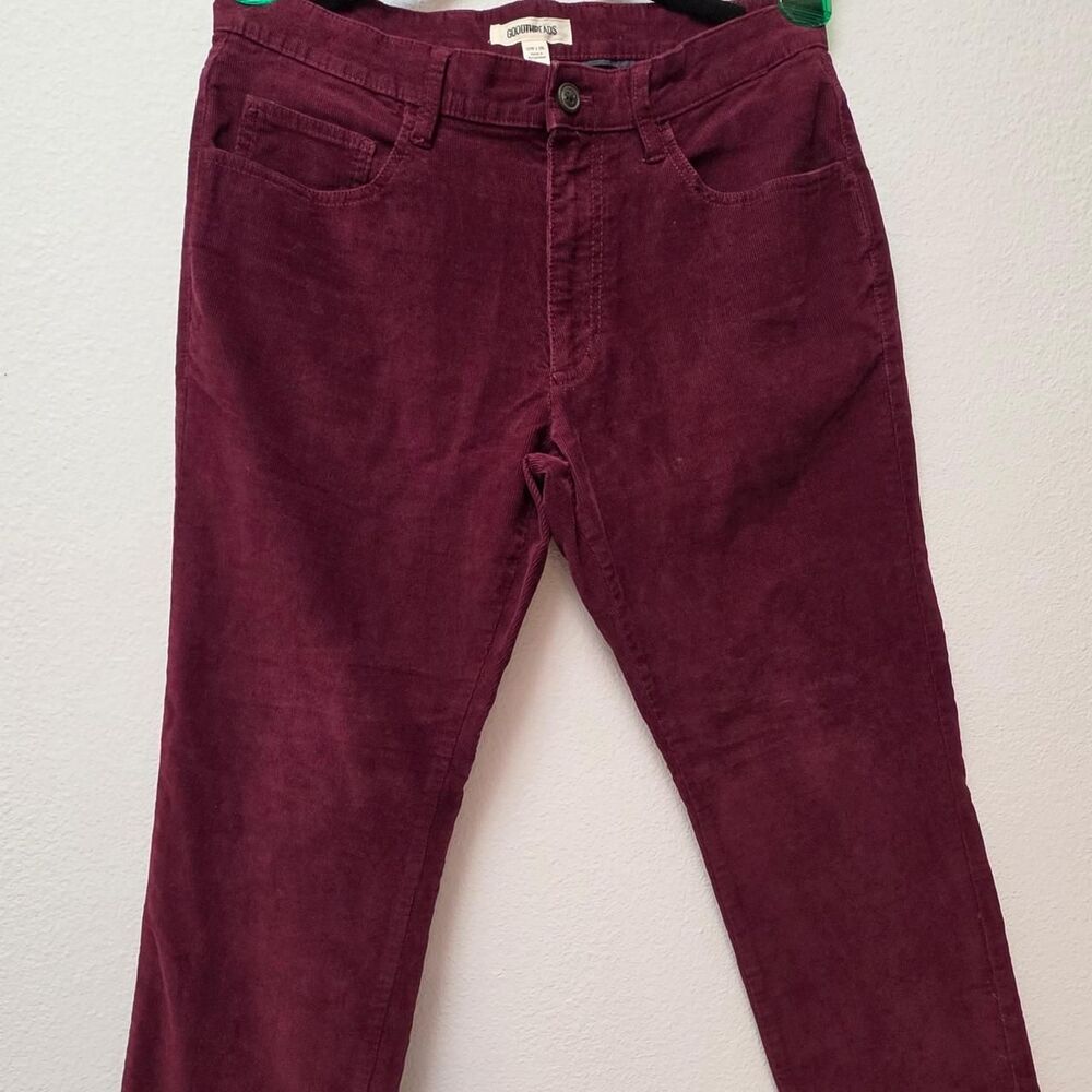 Good Threads Burgundy Corduroy Pants Men’s 33x28 Casual Burgundy Pants